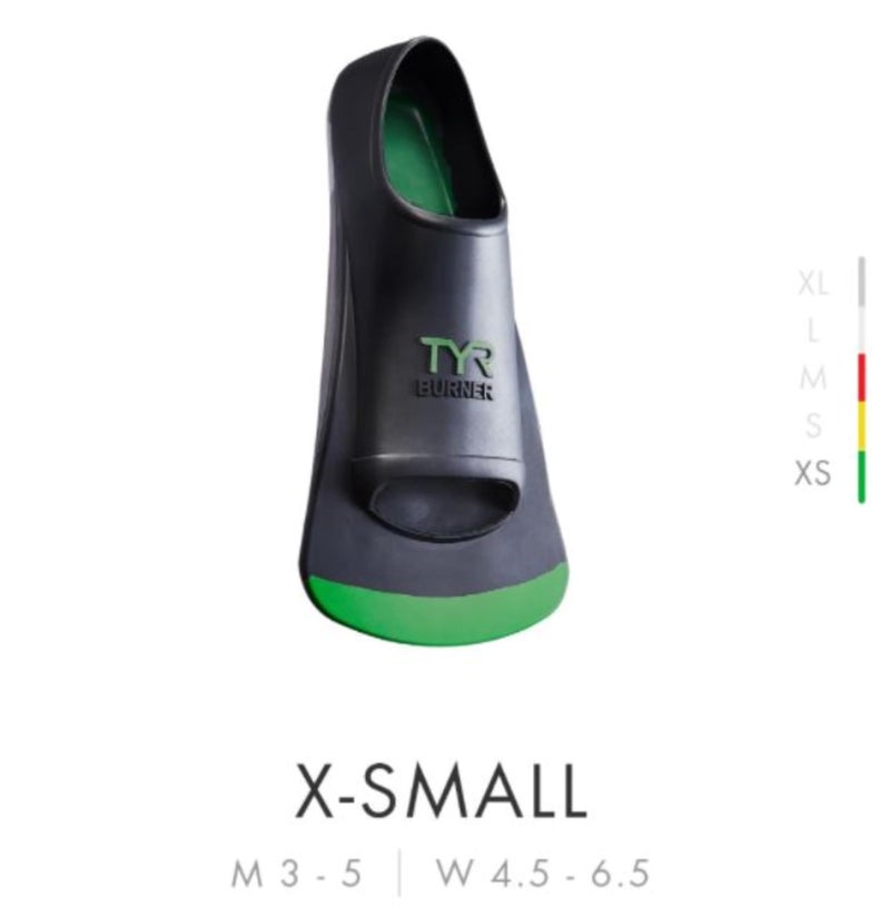 TYR unisex adult Burner Fins 2.0 Footwear, Black/Green, X-Small US - Image 2